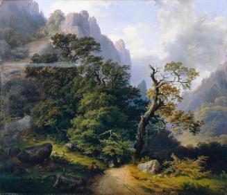 Josef Holzer, Berglandschaft, 1852, Öl auf Leinwand, 101 x 116 cm, Belvedere, Wien, Inv.-Nr. 31…