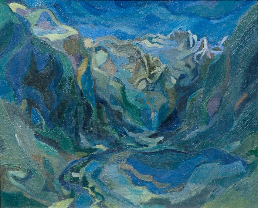 Erich Schuschnigg, Landschaft bei Mallnitz, undatiert, Öl auf Leinwand, 57 x 70,5 cm, Artothek …
