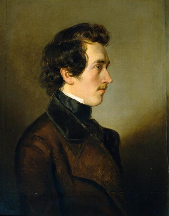 Georg Decker, Der Maler Leopold Brunner d. Jüngere, um 1845, Öl auf Leinwand, 47,5 x 38 cm, Bel…
