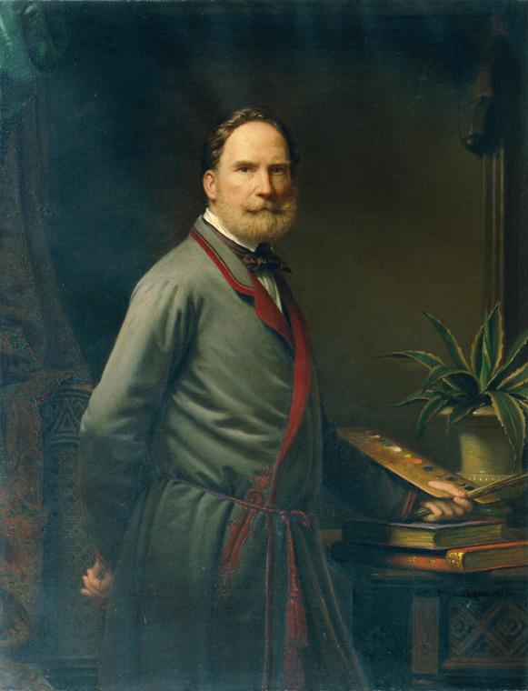 Anton Einsle, Selbstporträt, 1864, Öl auf Leinwand, 140 x 108,5 cm, Belvedere, Wien, Inv.-Nr. 2…