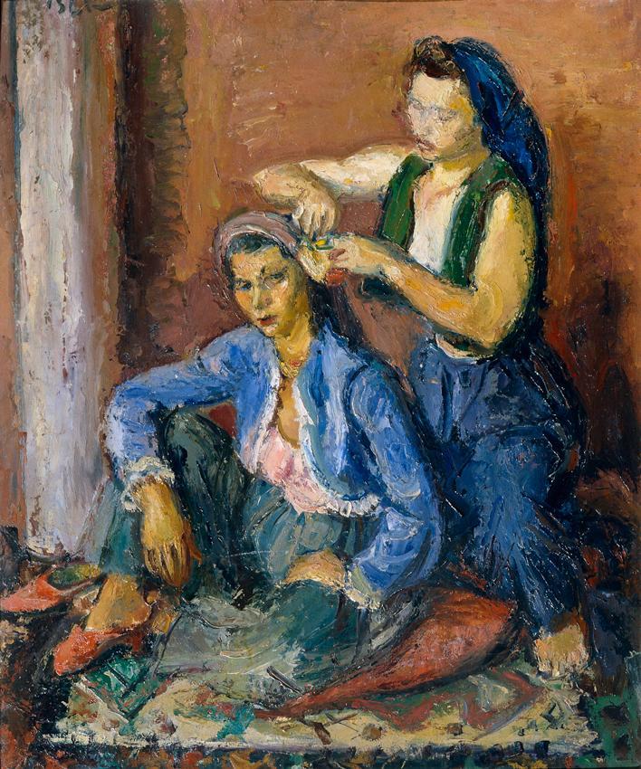 Iosif (Joseph) Iser, Zwei Mädchen bei der Toilette, 1945, Öl auf Karton, 60 x 50 cm, Belvedere,…