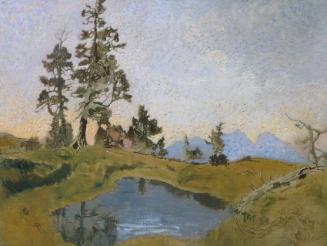 Alois Penz, Scheiblahn mit Zirben, um 1905, Pastell auf Karton, 51 x 61 cm, Belvedere, Wien, In…