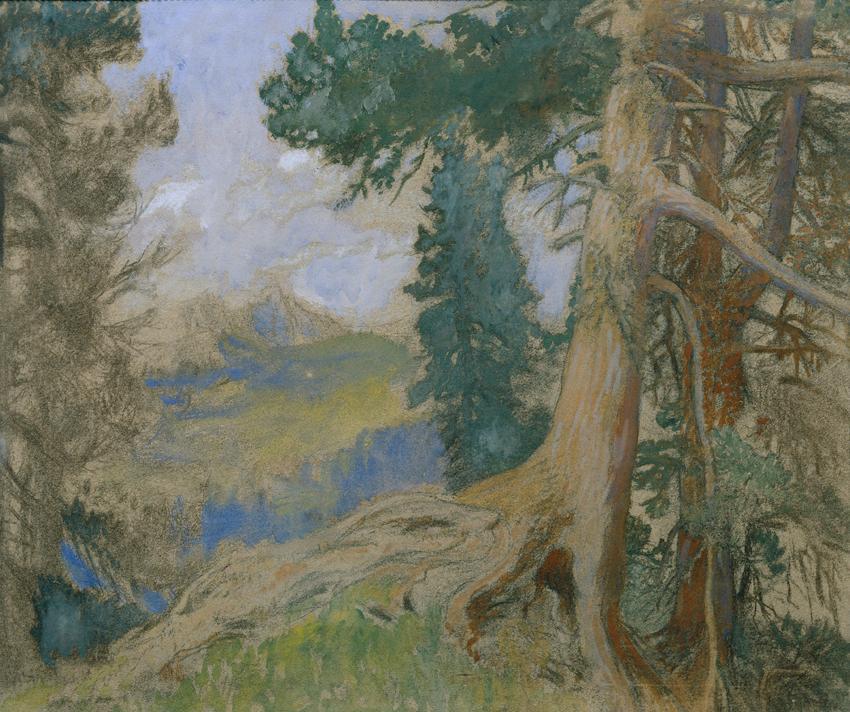 Alois Penz, Scheiblahn am Abend, um 1905, Öl auf Karton, 48 x 67 cm, Belvedere, Wien, Inv.-Nr.  ...