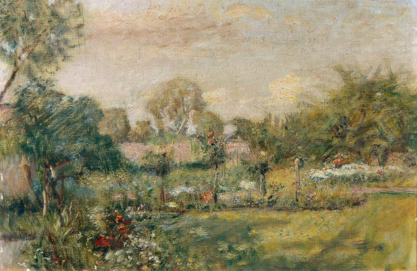 Franz Hohenberger, Garten im Sommer, undatiert, Öl auf Leinwand, 50,5 x 75,5 cm, Belvedere, Wie…