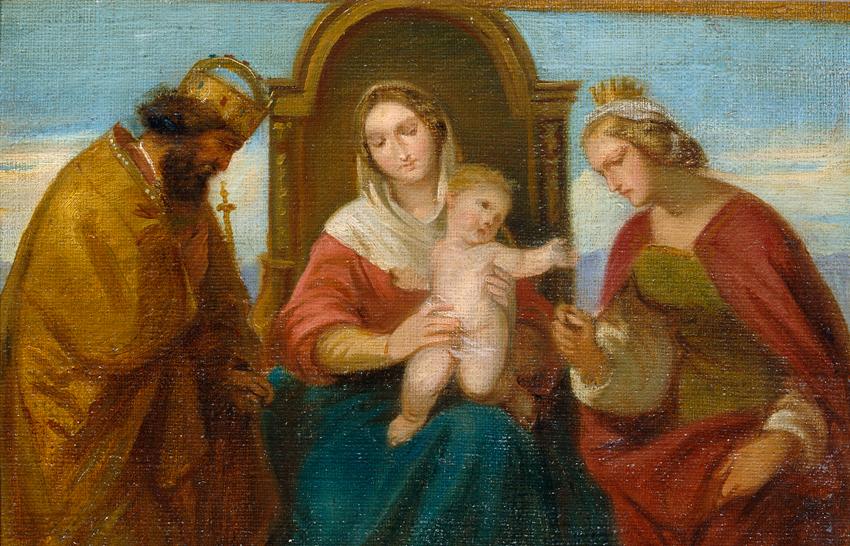Joseph Hasslwander, Sacra Conversazione, Öl auf Leinwand, 21,5 x 32,5 cm, Belvedere, Wien, Inv.…