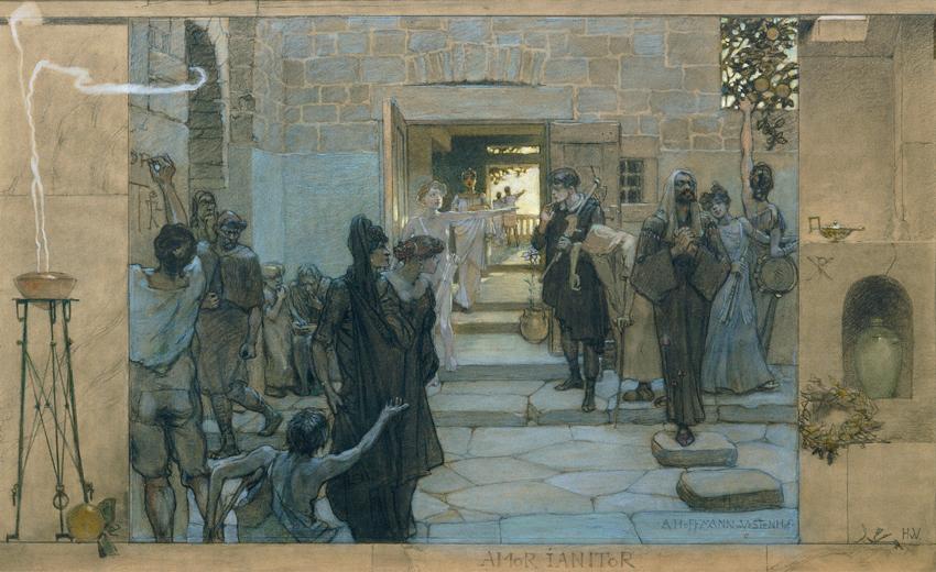 August Hoffmann von Vestenhof, Amor Janitor, vor 1903, Kreide auf Karton, 64 x 104 cm, Belveder…