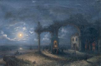 Bello Brivio, Meereslandschaft mit Ruine, 1849, Öl auf Leinwand, 52,5 x 80 cm, Belvedere, Wien,…