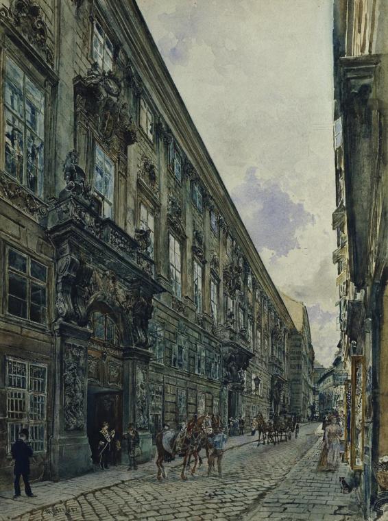 Rudolf von Alt, Das Winterpalais des Prinzen Eugen von Savoyen in der Himmelpfortgasse in Wien, ...