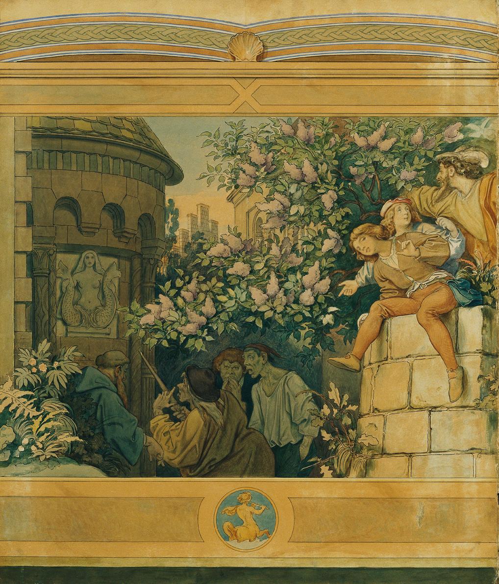 Moritz von Schwind, Die schöne Melusine: Die bösen Zungen, 1869, Aquarell auf Karton, 78 x 66 c…
