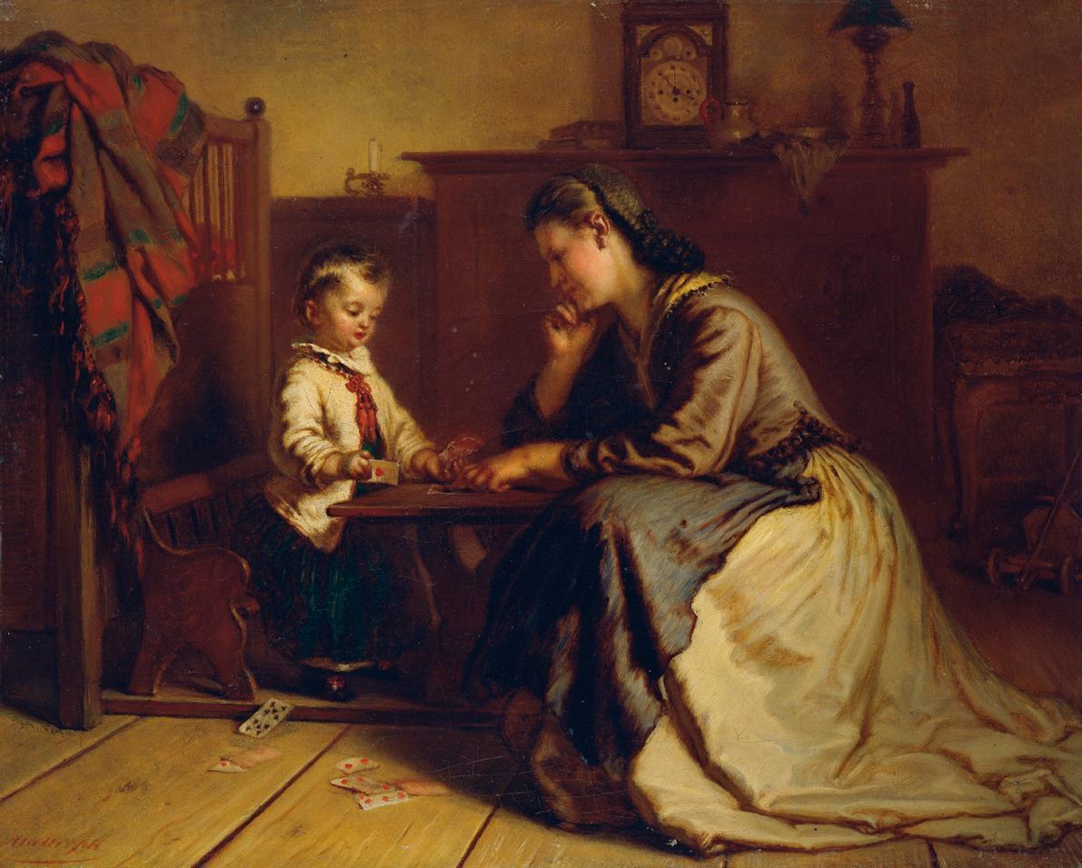 Ferdinand Mallitsch, Kartenspiel, um 1868, Öl auf Leinwand, 34 x 42 cm, Belvedere, Wien, Inv.-N…