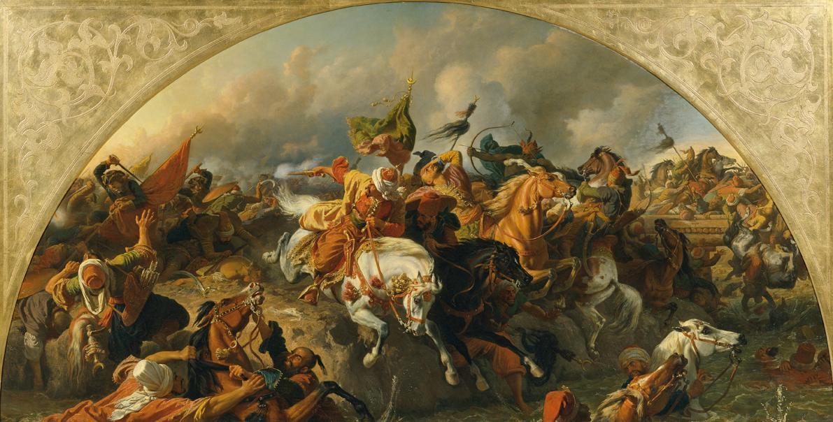 Karl von Blaas, Die Schlacht bei Zenta 1697, 1863, Öl auf Leinwand, 133 x 260 cm, Belvedere, Wi…