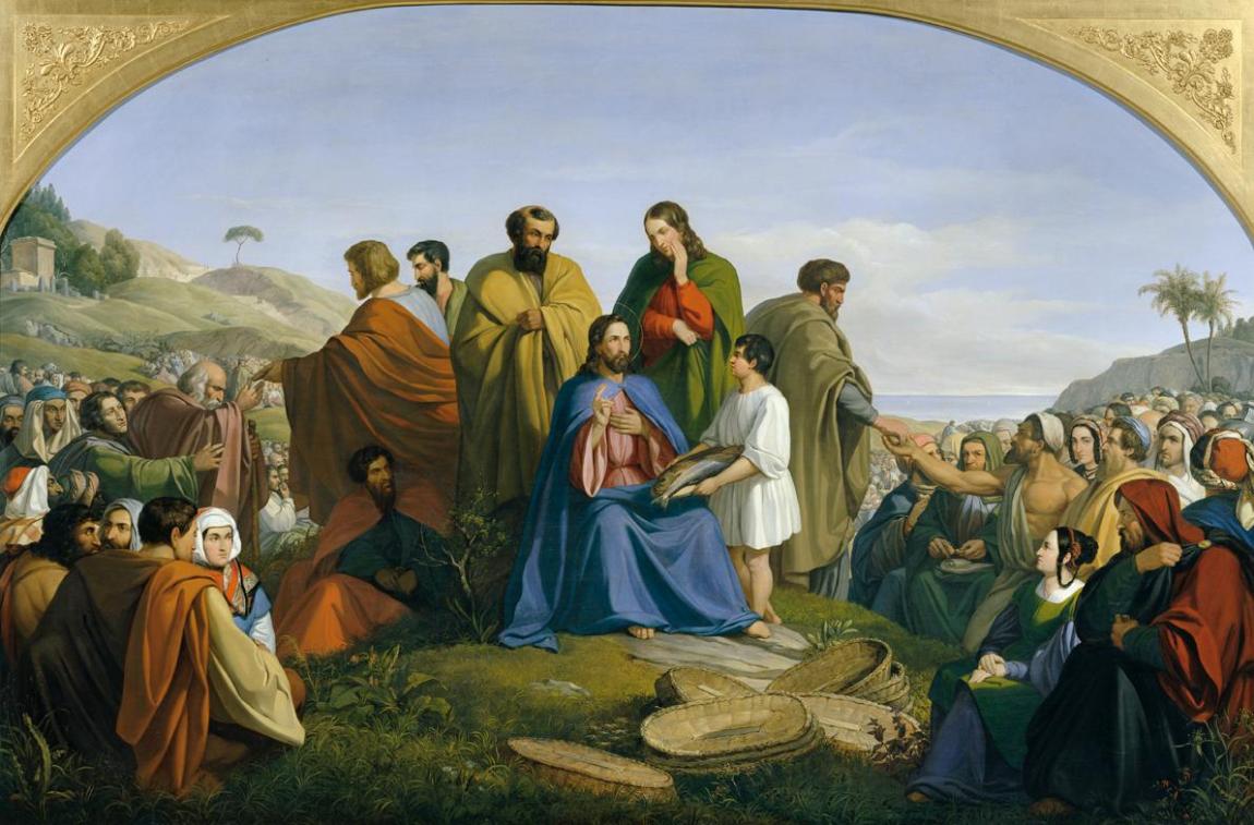 Anton Ritter von Perger, Brotvermehrung, 1838, Öl auf Leinwand, 125,5 x 190,5 cm, Belvedere, Wi…