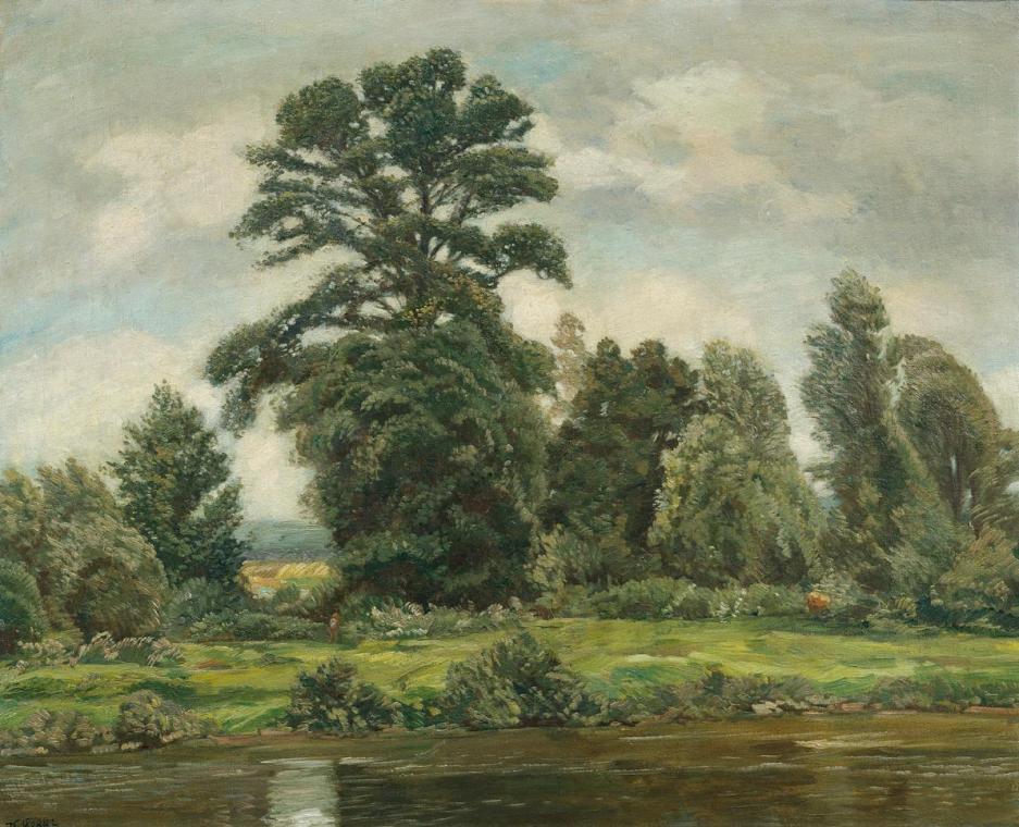 Wilhelm Legler, Marchlandschaft, Öl auf Leinwand, 65,5 x 80,5 cm, Wien, Österreichische Galerie ...