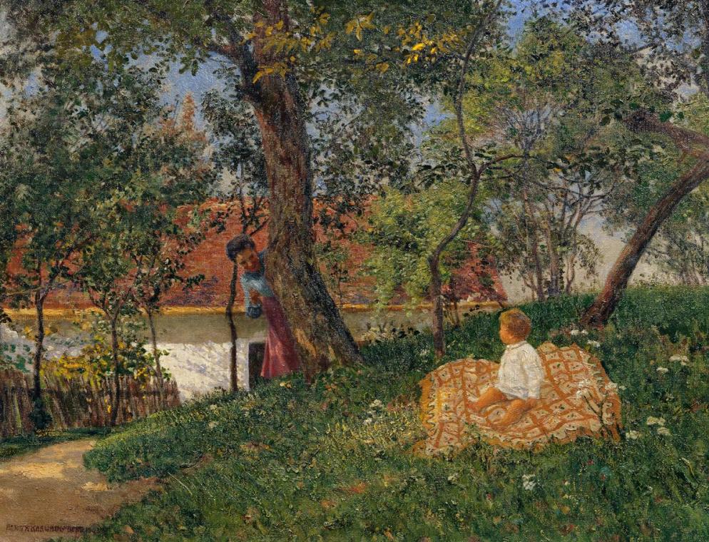 Anton Hans Karlinsky, Ein Sommertag, Öl auf Leinwand, Wien,  Belvedere, Wien, Inv.-Nr. 567