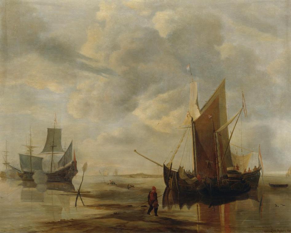 Lotte Sykora, Seelandschaft (Kopie nach Jan van de Capelle), 1900, Öl auf Leinwand, 98 x 123 cm…