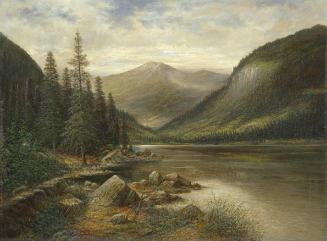 Franz Stephan Paschinger, Erlaufsee mit kahlem Gipfel im Hintergrund, undatiert, Öl auf Leinwan…
