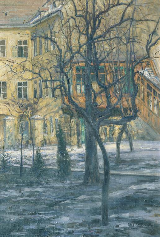 Alois Hänisch, Letzter Schnee, 1909, Öl auf Leinwand, 89,5 x 61 cm, Belvedere, Wien, Inv.-Nr. 9…