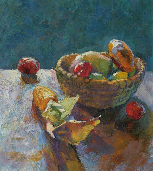Georg Pevetz, Stillleben mit Maiskolben, Öl auf Leinwand, 54 x 48 cm, Belvedere, Wien, Inv.-Nr.…