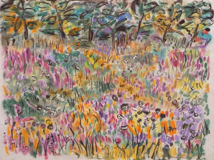 Greta Schreyer-Loebl, Wiese im August, 1969, Aquarell auf Papier, 53,5 x 71 cm, Belvedere, Wien…