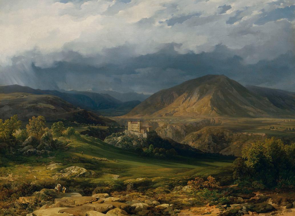 Thomas Ender, Schloss Cles im Nonntal in Südtirol, 1846, Öl auf Leinwand, 89 x 119 cm, Belveder…