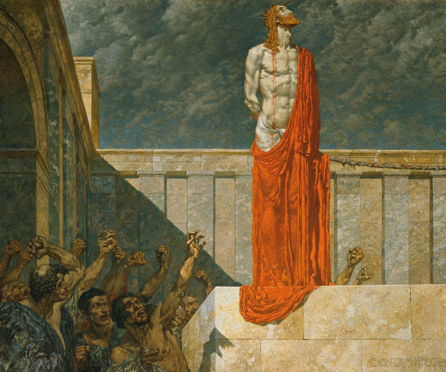 Alexander Rothaug, Ans Kreuz mit ihm!, um 1930, Öltempera auf Leinwand, 110 x 120 cm, Belvedere…