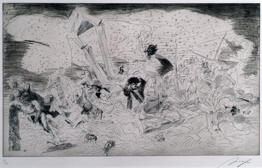 Alfred Hrdlicka, Das Floß der Medusa (aus dem Zyklus "Die Französische Revolution"), 1986, Ätzu…