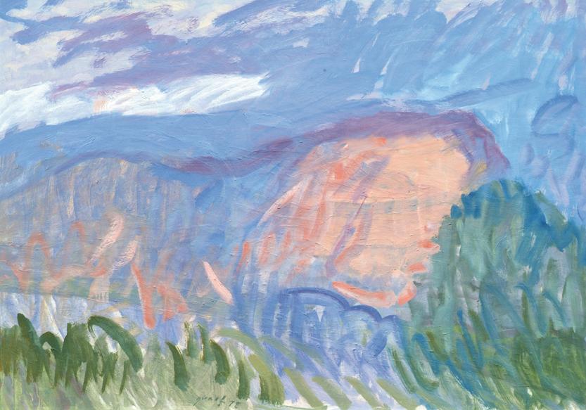 Ernst Graef, Der Fels, 1978, Öl auf Pressspanplatte, 70,5 x 100 cm, Belvedere, Wien, Inv.-Nr. 7…