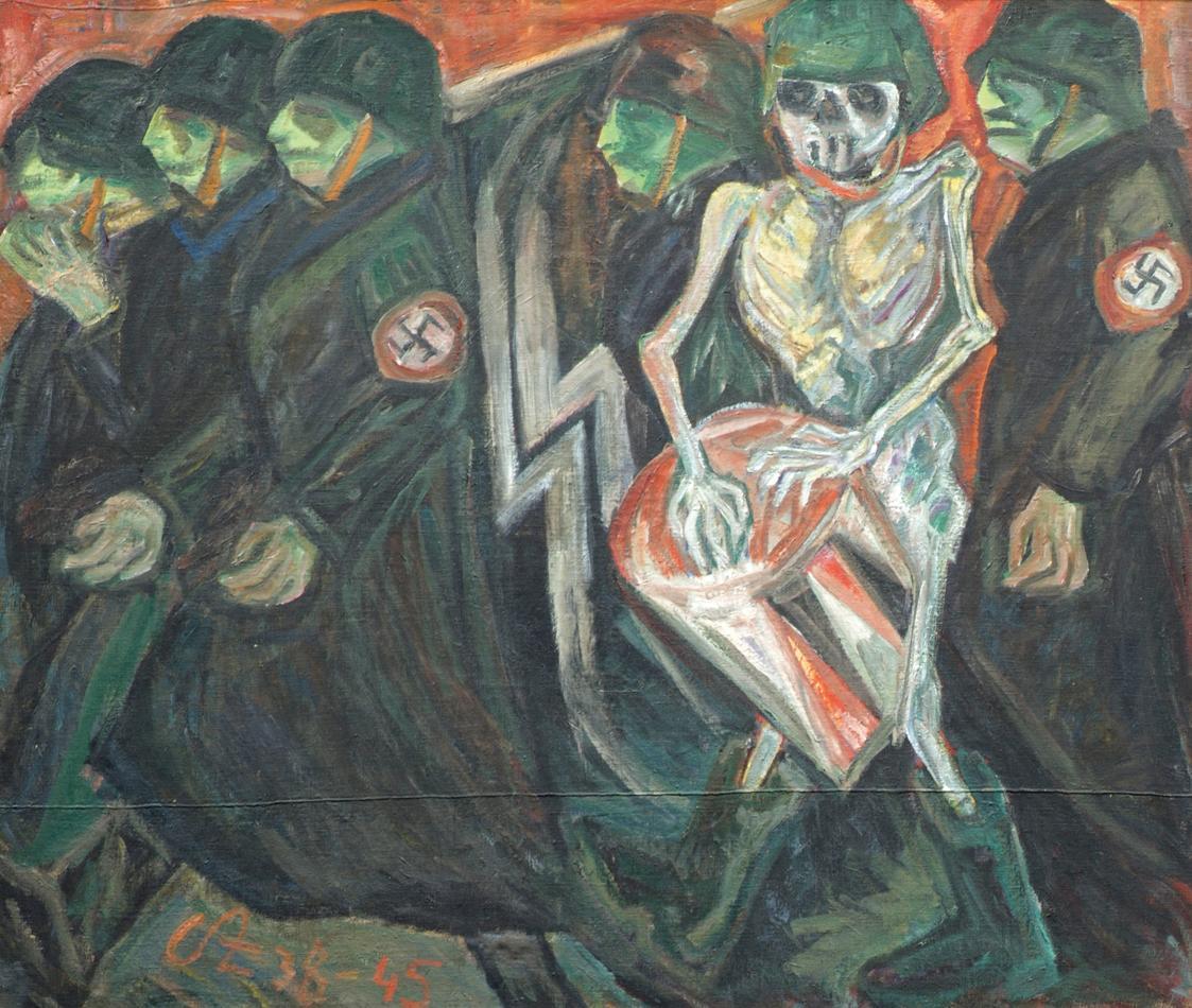 Carl Zahraddnik, Totentanz, 1938–1945, Öl auf Leinwand, 127,5 x 150 cm, Artothek des Bundes, Da…
