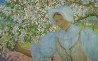 Wilhelm List, Bretonin, um 1900, Pastell und Tempera auf Leinwand, 60 x 100 cm, Belvedere, Wien ...