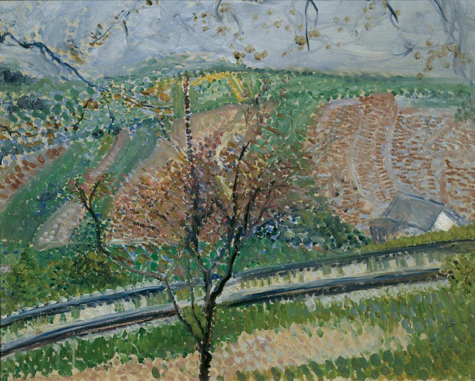 Richard Gerstl, Die Zahnradbahn auf dem Kahlenberg, 1907, Öl auf Leinwand, 56 x 69,5 cm, Wien,  ...