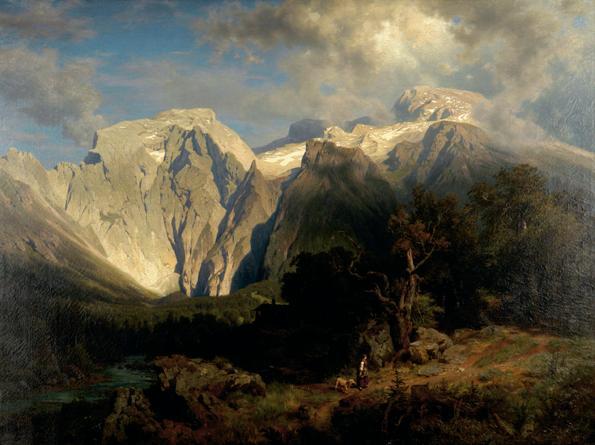 August Wilhelm Leu, Kalkgebirgslandschaft, Öl auf Leinwand, 119 x 160 cm, Belvedere, Wien, Inv.…
