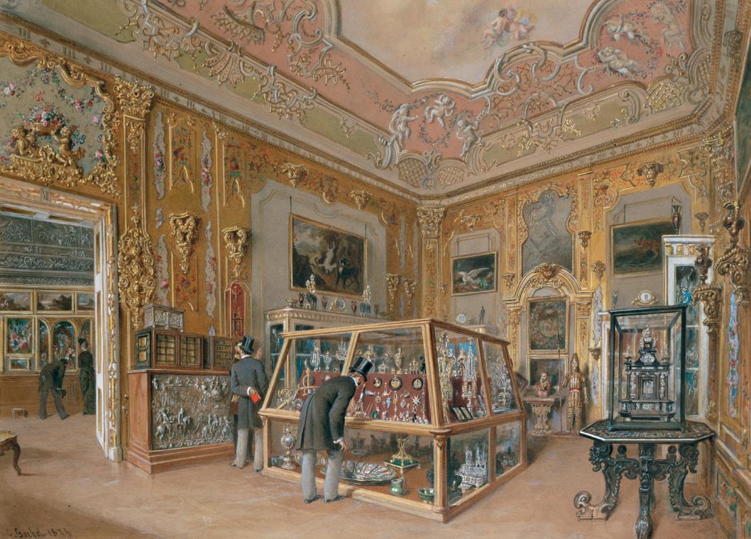 Carl Goebel, Das Goldkabinett, 1876, Aquarell auf Papier, 50 × 68 cm, Belvedere, Wien, Inv.-Nr.…