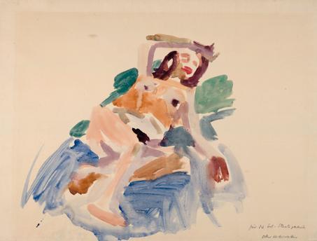 Oskar Kokoschka, Liegender weiblicher Akt, um 1922, Aquarell auf Papier, 51,8 x 70 cm, Belveder…
