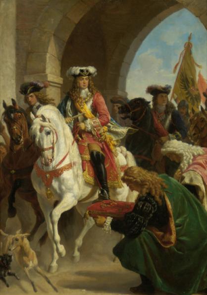 Karl von Blaas, Einzug Karl III. in Madrid 1710, um 1865, Öl auf Leinwand, 65 x 48,5 cm, Belved ...