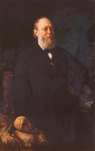 Franz Rumpler, Ferdinand Freiherr von Hochstetter, 1882, Öl auf Leinwand, 140,5 x 90,5 cm, Belv…