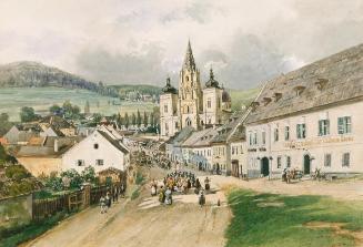 Thomas Ender, Mariazell, um 1840, Aquarell auf Papier, 33 x 48 cm, Belvedere, Wien, Inv.-Nr. 23…