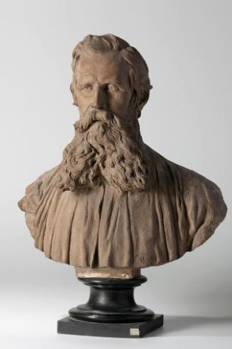 Viktor Oskar Tilgner, Der Architekt Heinrich Freiherr von Ferstel, 1877, Terrakotta, H. mit Soc…