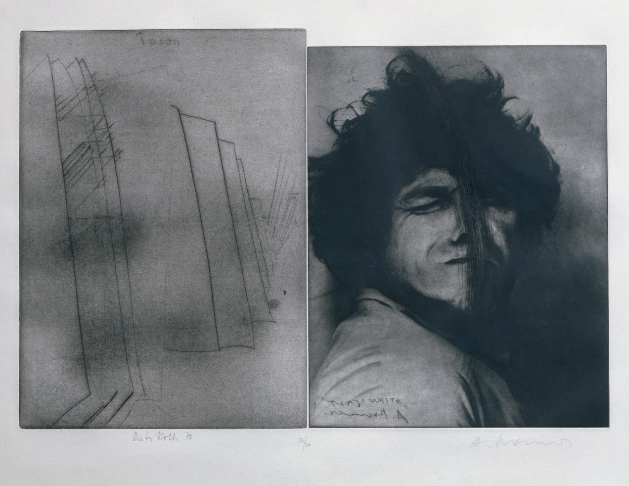 Arnulf Rainer und Dieter Roth, Gemeinschaftsarbeit, 1973, Mischtechnik, Blattmaße: 61 x 78 cm, …