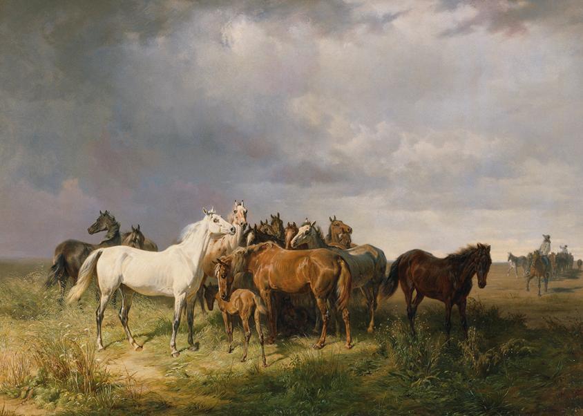 Franz Adam, Pferde auf der Puszta, 1858, Öl auf Leinwand, 90 x 122 cm, Wien, Belvedere, Inv.-Nr…