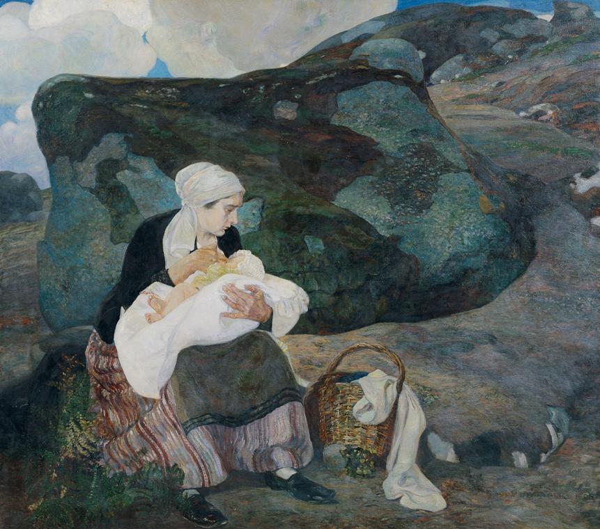 Franz Wilhelm Jäger, Die Rast, 1905, Öl auf Leinwand, 160 × 180 cm, Belvedere, Wien, Inv.-Nr. 6…