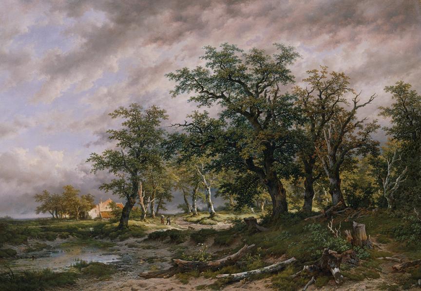 Remigius Adrianus van Haanen, Große holländische Landschaft, 1888, Öl auf Leinwand, 95 x 139 cm…