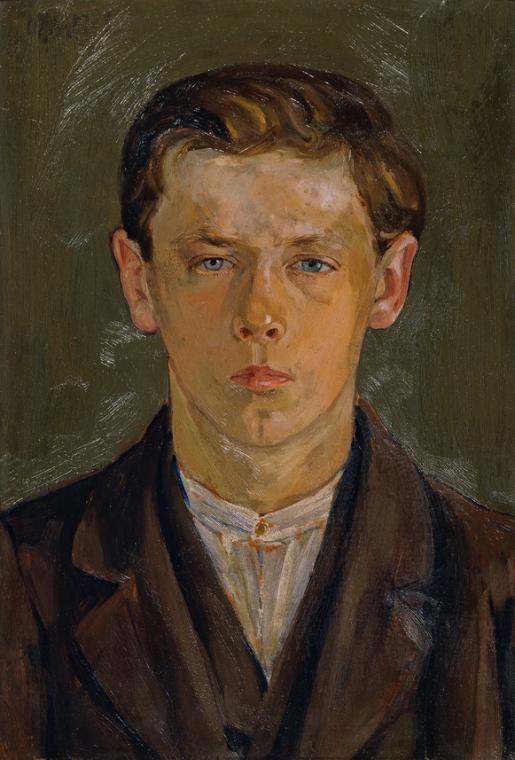 Georg Merkel, Porträt eines jungen Mannes, undatiert, Öl auf Karton, 49,5 x 34 cm, Belvedere, W…