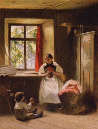 Emil Strecker, Der Mitarbeiter (Bauernstube), 1884, ÖL auf Leinwand, 47,5 x 37 cm, Belvedere, W…