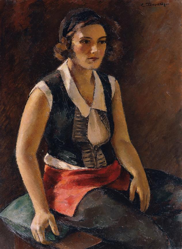 Emil Beischläger, Emmy Beischläger, geb. Marcik, die Gattin des Künstlers, 1931, Öl auf Leinwan…