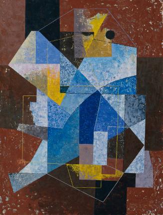 Johann Fruhmann, Komposition Nr. 4, 1951, Mischtechnik auf Hartfaserplatte, 64 x 49 cm, Artothe…