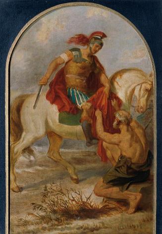 Joseph Hasslwander, Der heilige Martin mit dem Bettler, Öl auf Leinwand, 37,3 x 25 cm, Belveder…