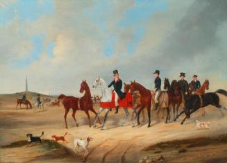 August von Rentzell, Reiterkavalkade mit Hunden, 1833, Öl auf Leinwand, 65,5 x 91 cm, Belvedere…