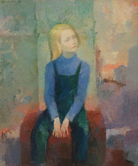 Georg Jung, Eva (Die Tochter des Künstlers), 1947, Öl auf Leinwand, 126 x 100 cm, Belvedere, Wi…