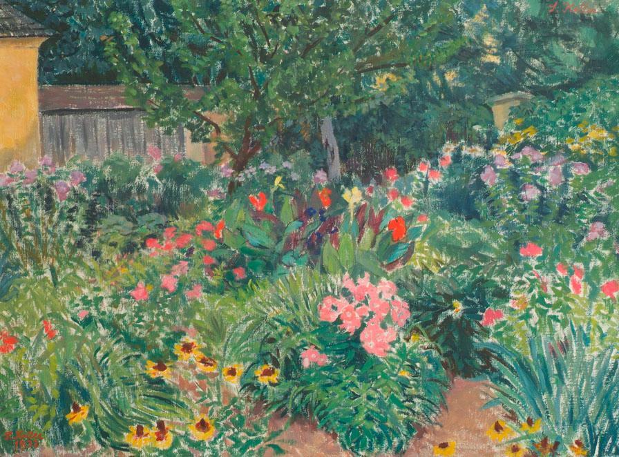 Silvia Koller, Blumengarten, 1933, Öl auf Leinwand, 59 x 81 cm, Artothek des Bundes, Dauerleihg…
