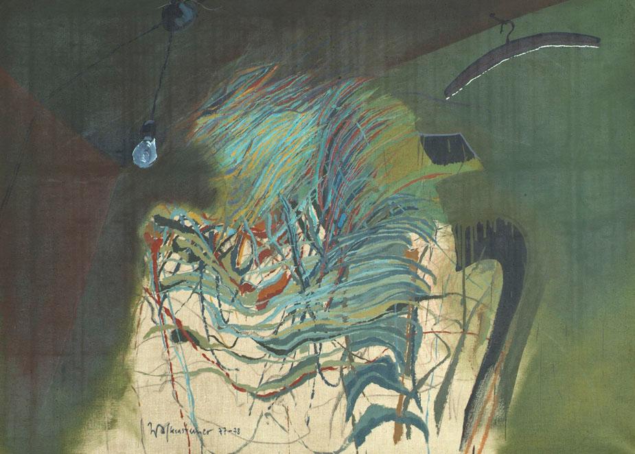 Wolfgang Walkensteiner, Torero, 1977-1978, Eitempera auf Leinwand, 99 × 140 cm, Artothek des Bu…